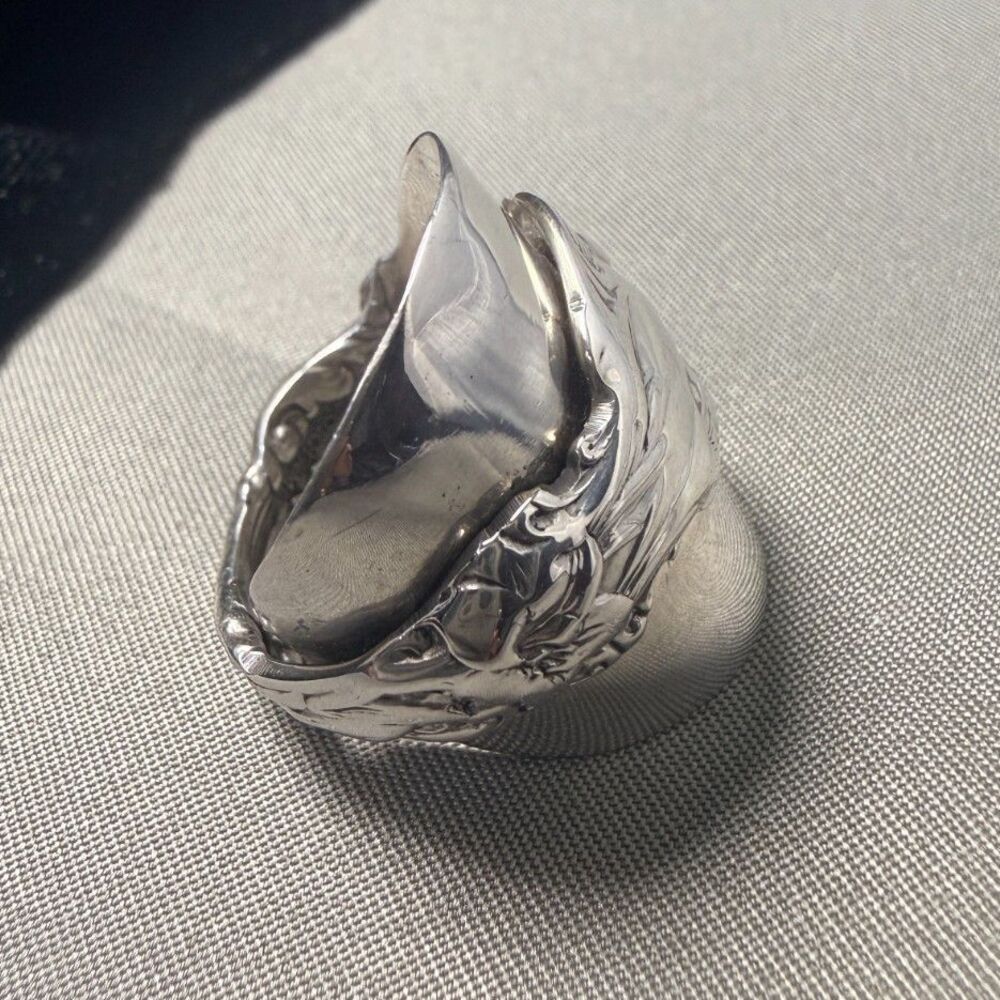 Antique Gorham Strasbourg Sterling Silver Spoon Ring size 7 - Picture 2 of 10